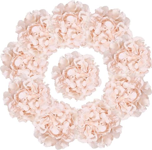 IPOPU 10pcs Hydrangea Artificial Flowers Ivory White Fake Hydrangea Silk Flowers Heads with Stems Faux Flowers Centerpiece Table Decorations for DIY Wedding Baby Shower Party Shop Home (Ivory) in Saudi Arabia