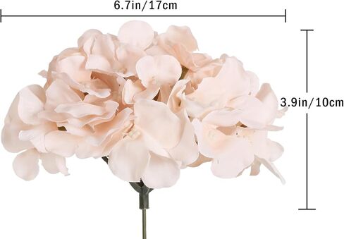 IPOPU 10pcs Hydrangea Artificial Flowers Ivory White Fake Hydrangea Silk Flowers Heads with Stems Faux Flowers Centerpiece Table Decorations for DIY Wedding Baby Shower Party Shop Home (Ivory) in Saudi Arabia