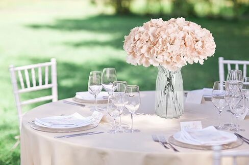IPOPU 10pcs Hydrangea Artificial Flowers Ivory White Fake Hydrangea Silk Flowers Heads with Stems Faux Flowers Centerpiece Table Decorations for DIY Wedding Baby Shower Party Shop Home (Ivory) in Saudi Arabia