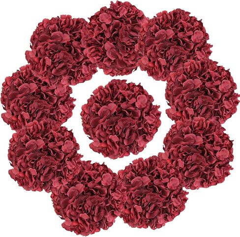 IPOPU 10 قطع من زهور الكوبية الاصطناعية، رؤوس زهور حرير الكوبية الأرجوانية الزائفة مع سيقان زهور الكوبية الصناعية لقطعة مركزية للطاولة DIY لحفلات الزفاف وحفلات استقبال المولود الجديد (أرجواني) in Kuwait