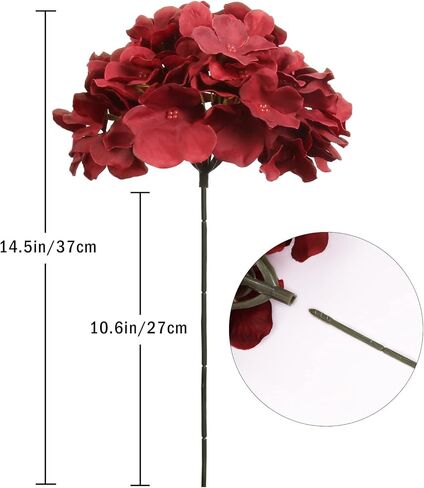 IPOPU 10 قطع من زهور الكوبية الاصطناعية، رؤوس زهور حرير الكوبية الأرجوانية الزائفة مع سيقان زهور الكوبية الصناعية لقطعة مركزية للطاولة DIY لحفلات الزفاف وحفلات استقبال المولود الجديد (أرجواني) in Kuwait