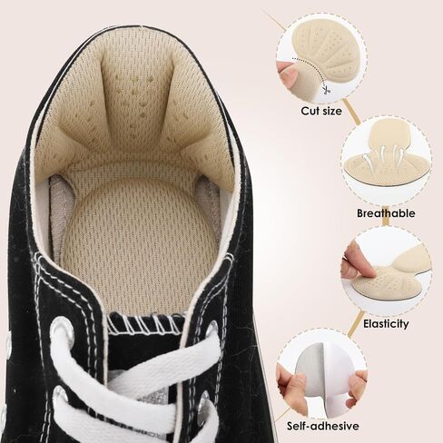 Sibba 2 in 1 Heel Grips Shoes Pads & Heel Patches, 2 Pairs Self-Adhesive Heel Cushion Inserts, Soft Mesh Heel Grips Pads, Thick Back Insoles & Anti Blister Shoe Liners Heel Protectors for Women & Men in Saudi Arabia