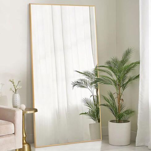 NeuType 71"x28" Long Mirror Mirrors for Wall Gym Mirrors for Home Gym Tall Mirror Large Mirror Full Length Gold Mirror Bathroom Wall Mirrors Rectangle Mirror Gold Full Length Mirror in Saudi Arabia