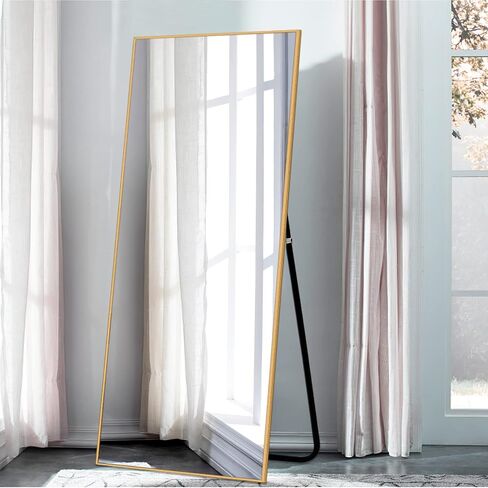NeuType 71"x28" Long Mirror Mirrors for Wall Gym Mirrors for Home Gym Tall Mirror Large Mirror Full Length Gold Mirror Bathroom Wall Mirrors Rectangle Mirror Gold Full Length Mirror in Saudi Arabia