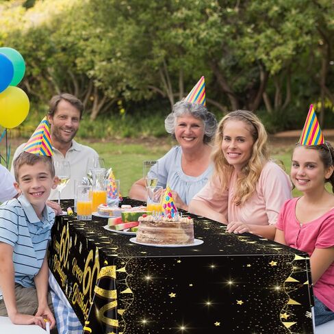 durony 2 Pack 18th Birthday Tablecloth Table Cover Plastic Black Gold Happy Tablecloth Waterproof Rectangular Table Cloth Cover for Indoor or Outdoor Parties Birthday in Saudi Arabia