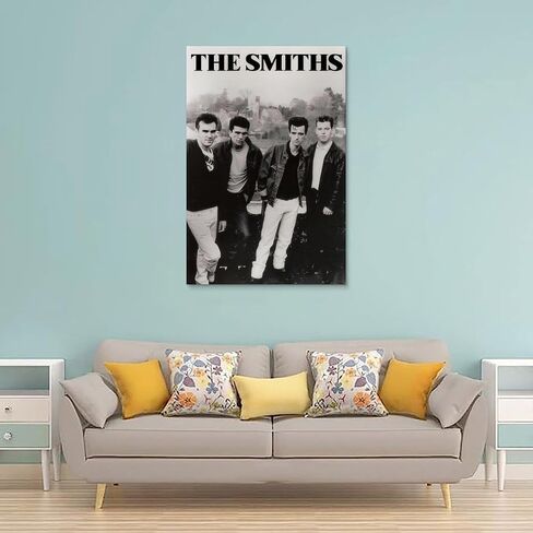 ملصق Fude The Smiths الكلاسيكي باللونين الأبيض والأسود من القماش 90s ملصقات جدارية لغرفة الفن والملصقات الجمالية 08 × 12 بوصة (20 × 30 سم) in Saudi Arabia