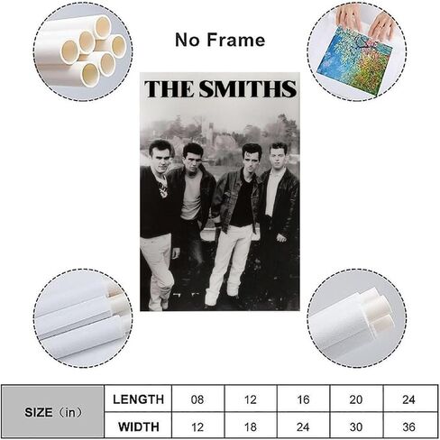 ملصق Fude The Smiths الكلاسيكي باللونين الأبيض والأسود من القماش 90s ملصقات جدارية لغرفة الفن والملصقات الجمالية 08 × 12 بوصة (20 × 30 سم) in Saudi Arabia