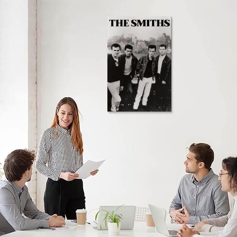 ملصق Fude The Smiths الكلاسيكي باللونين الأبيض والأسود من القماش 90s ملصقات جدارية لغرفة الفن والملصقات الجمالية 08 × 12 بوصة (20 × 30 سم) in Saudi Arabia
