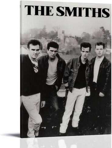 ملصق Fude The Smiths الكلاسيكي باللونين الأبيض والأسود من القماش 90s ملصقات جدارية لغرفة الفن والملصقات الجمالية 08 × 12 بوصة (20 × 30 سم) in Saudi Arabia