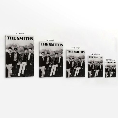 ملصق Fude The Smiths الكلاسيكي باللونين الأبيض والأسود من القماش 90s ملصقات جدارية لغرفة الفن والملصقات الجمالية 08 × 12 بوصة (20 × 30 سم) in Saudi Arabia