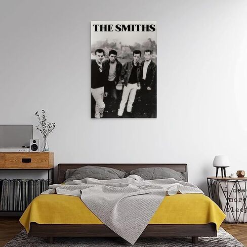 ملصق Fude The Smiths الكلاسيكي باللونين الأبيض والأسود من القماش 90s ملصقات جدارية لغرفة الفن والملصقات الجمالية 08 × 12 بوصة (20 × 30 سم) in Saudi Arabia