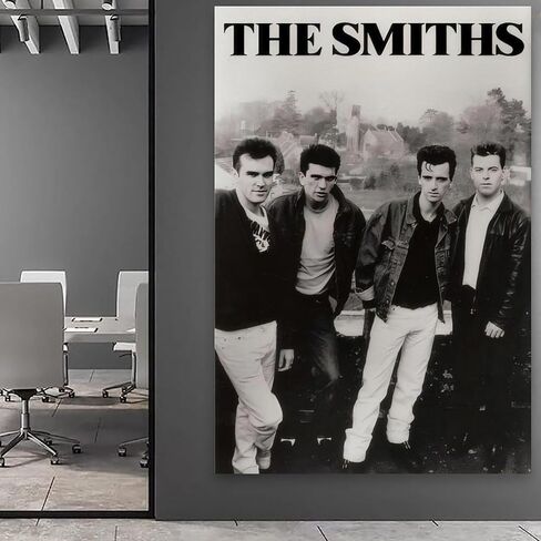 ملصق Fude The Smiths الكلاسيكي باللونين الأبيض والأسود من القماش 90s ملصقات جدارية لغرفة الفن والملصقات الجمالية 08 × 12 بوصة (20 × 30 سم) in Saudi Arabia