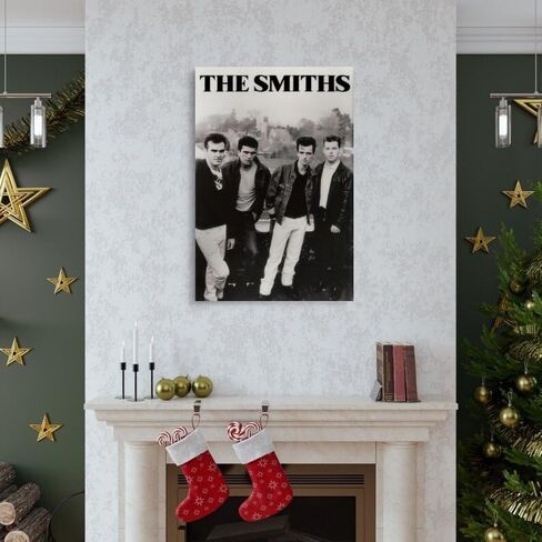 ملصق Fude The Smiths الكلاسيكي باللونين الأبيض والأسود من القماش 90s ملصقات جدارية لغرفة الفن والملصقات الجمالية 08 × 12 بوصة (20 × 30 سم) in Saudi Arabia
