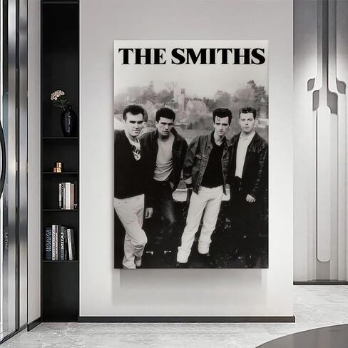 ملصق Fude The Smiths الكلاسيكي باللونين الأبيض والأسود من القماش 90s ملصقات جدارية لغرفة الفن والملصقات الجمالية 08 × 12 بوصة (20 × 30 سم) in Saudi Arabia