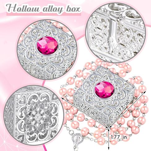 24 Set First Communion Rosary Bead Bulk Glass Catholic Rosary with Holy Box Gem Religious Glossy Gift Cross Rosary in Saudi Arabia