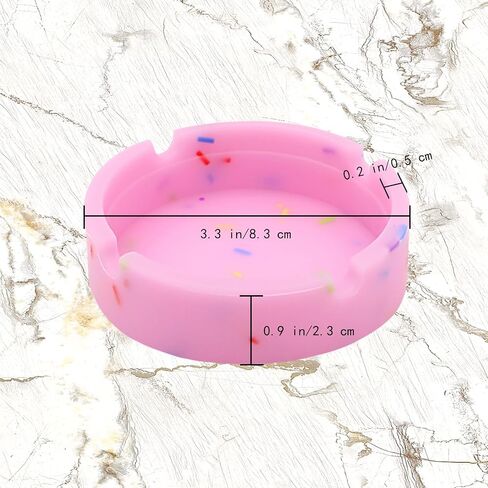 Luminous Silicone Ashtray, Premium Rubber High Heat Resistant Tray for Cigarettes, Glow in the Dark, Durable Round Ashtray for Patio, Office, and Outdoor/Indoor Use (pink+white) in Saudi Arabia