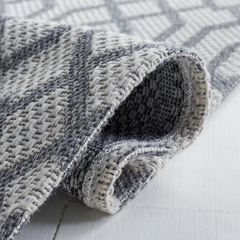 MARTHA STEWART x SAFAVIEH 2' x 8' Blue/Grey MSR421M Flatweave Cotton Entryway Foyer Living Room Bedroom Kitchen Runner Rug in Saudi Arabia