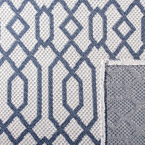 MARTHA STEWART x SAFAVIEH 2' x 8' Blue/Grey MSR421M Flatweave Cotton Entryway Foyer Living Room Bedroom Kitchen Runner Rug in Saudi Arabia