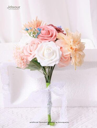 25pcs Artificial Flower，Real Looking Foam Roses w/Stem for DIY Wedding Bouquets Centerpieces Bridal Shower Party Decor-Shades of Navy Blue in Saudi Arabia