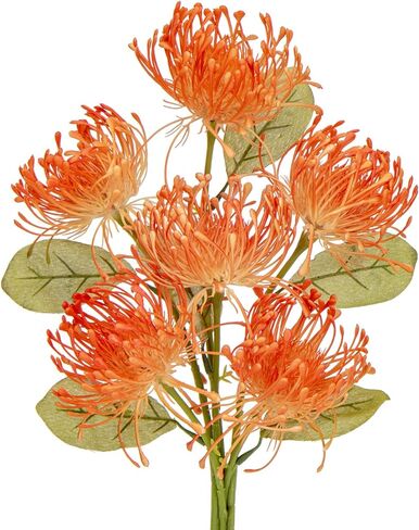 Briful 6PCS Artificial Chrysanthemum Fall Flowers 4'' Faux Pincushion Flower Large Spider Mums Autumn Flowers for Home Décor Centerpiece Wedding Bouquet (Burgundy) in Saudi Arabia