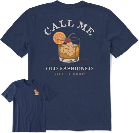 Life is Good - Mens Call Me Old Fashioned Crusher T-Shirt, Color Darkest Blue, Size: X-Large in Saudi Arabia