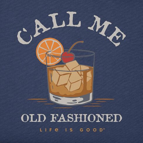 Life is Good - Mens Call Me Old Fashioned Crusher T-Shirt, Color Darkest Blue, Size: X-Large in Saudi Arabia