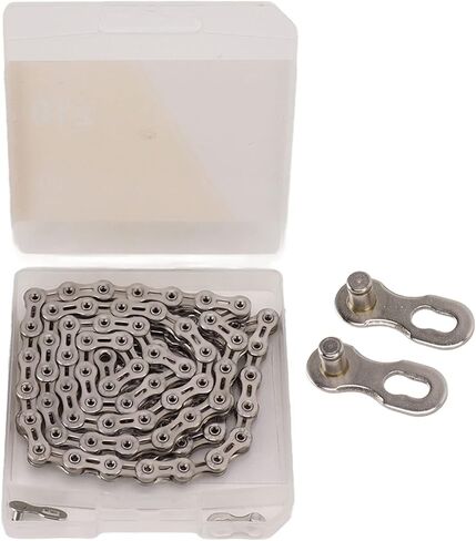 10 Speed Chain,Full Hollow Lightweight Mountain Road Bike Chain Alloy Steel Cycling Riding Bike Chain Replacement (Silver) in Saudi Arabia