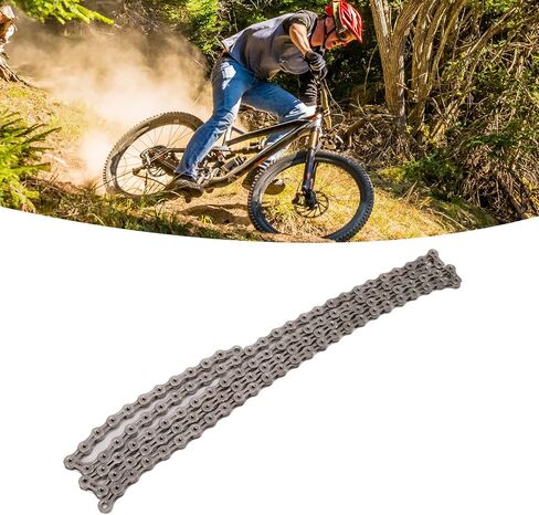10 Speed Chain,Full Hollow Lightweight Mountain Road Bike Chain Alloy Steel Cycling Riding Bike Chain Replacement (Silver) in Saudi Arabia
