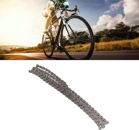 10 Speed Chain,Full Hollow Lightweight Mountain Road Bike Chain Alloy Steel Cycling Riding Bike Chain Replacement (Silver) in Saudi Arabia