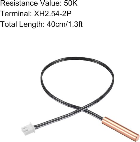NTC Thermistor Probe 50K 1.3ft Waterproof Copper Temp Sensor Probe, [for Digital Temperature Transmitter] - 5pcs in Saudi Arabia