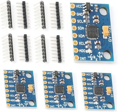 4pcs GY-521 MPU-6050 3 Axis Accelerometer Gyroscope Module 6 DOF 6-axis Accelerometer Gyroscope Sensor Module for Arduino 16 Bit AD Converter Data Output IIC I2C in Saudi Arabia