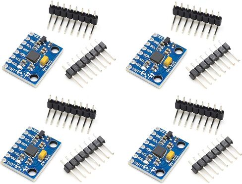 4pcs GY-521 MPU-6050 3 Axis Accelerometer Gyroscope Module 6 DOF 6-axis Accelerometer Gyroscope Sensor Module for Arduino 16 Bit AD Converter Data Output IIC I2C in Saudi Arabia