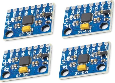 4pcs GY-521 MPU-6050 3 Axis Accelerometer Gyroscope Module 6 DOF 6-axis Accelerometer Gyroscope Sensor Module for Arduino 16 Bit AD Converter Data Output IIC I2C in Saudi Arabia
