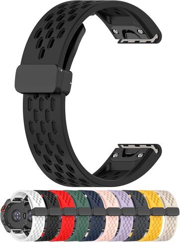 Compatible with Garmin Epix Pro 42mm/Fenix 7S/Fenix 7S Pro/Fenix 7S Solar Bands, 20mm Replacement Silicone Wrist Watch band Replacement, Soft And Durable(Black) in Saudi Arabia