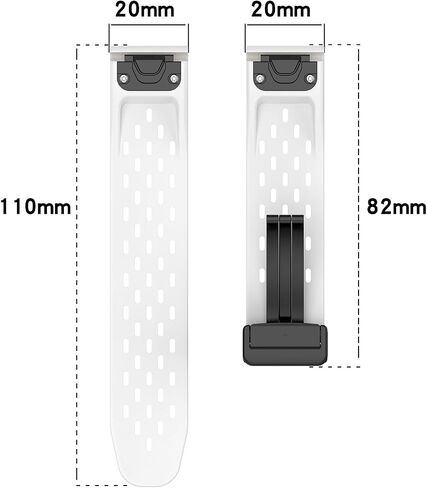 Compatible with Garmin Epix Pro 42mm/Fenix 7S/Fenix 7S Pro/Fenix 7S Solar Bands, 20mm Replacement Silicone Wrist Watch band Replacement, Soft And Durable(Black) in Saudi Arabia