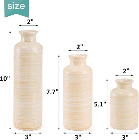 ZOOFOX 4 حزمة مزهريات ديكور منزلي ريفي، مزهريات بوهو حديثة مع لمسة نهائية متشققة لديكور الرف، مزهريات زخرفية بسيطة لحفلات الزفاف وطاولة العشاء، هدية الترحيب بالمنزل الجديد in Kuwait