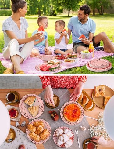141 Pieces Pink and Rose Gold Party Supplies, Party Dinnerware Sets Include Paper Plates Napkins Cups Silverware, for Wedding Bridal Shower Engagement Birthday Parties Decoration -20 Serves in Saudi Arabia
