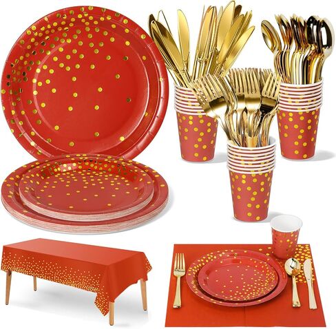 141 Pieces Pink and Rose Gold Party Supplies, Party Dinnerware Sets Include Paper Plates Napkins Cups Silverware, for Wedding Bridal Shower Engagement Birthday Parties Decoration -20 Serves in Saudi Arabia