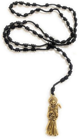 Santa Muerte thread rosary. Rosario de hilo de la Santa Muerte. (Black) in Kuwait