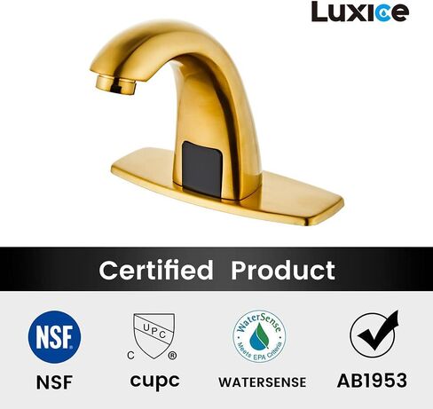 صنبور حوض الحمام بدون لمس - صنبور مستشعر الحركة التلقائي - يعمل بالبطارية للمرحاض التجاري، كروم in Kuwait