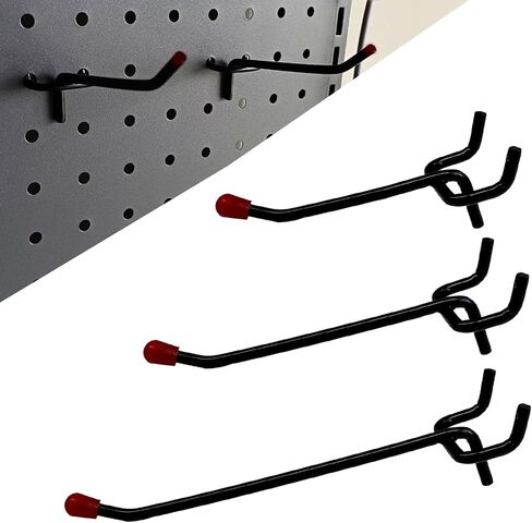 Pegboard Hooks 50 Pack Pegboard Accessories 4'' Black Lightweight Pegboard Organizer Kit with Rubber Tip Fit 1/4" 1/8" Peg Board for Organization Garage Tool Storage Pegboards Utility Hooks in Saudi Arabia