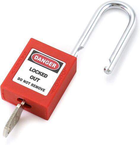 QWORK Red Lockout Tagout Safety Padlock, 2 Padlocks with 2 Keys, Keyed Alike in Saudi Arabia