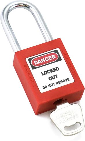 QWORK Red Lockout Tagout Safety Padlock, 2 Padlocks with 2 Keys, Keyed Alike in Saudi Arabia