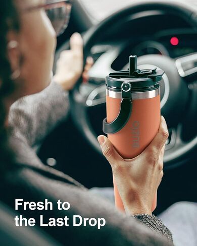 BUZIO 30 oz Tumbler with Handle, Insulated Tumbler with 2-in-1 Lid and Straw, Stainless Steel Vacuum Insulated Iced Coffee Tumbler Cup Water Bottle for Water, Iced Tea or Coffee, Smoothie in Saudi Arabia