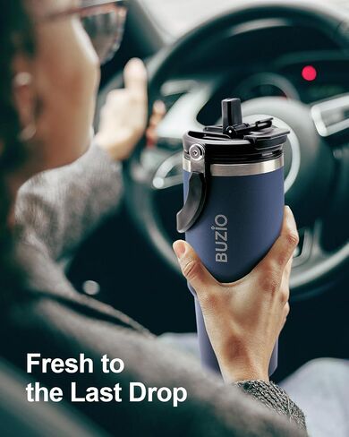 BUZIO 30 oz Tumbler with Handle, Insulated Tumbler with 2-in-1 Lid and Straw, Stainless Steel Vacuum Insulated Iced Coffee Tumbler Cup Water Bottle for Water, Iced Tea or Coffee, Smoothie in Saudi Arabia