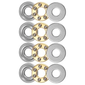 uxcell F3-8M Thrust Ball Bearing 3mm x 8mm x 3.5mm Brass with Washers ABEC3 4pcs