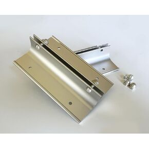 4" Polished Satin Aluminum Direct Sign Mount Bracket - Minimalist Curved Design for Restroom, Conference Room, and Classic Signs - 1/8" Substrate, Easy Installation with Screw and Acorn Nut - 2-Pack