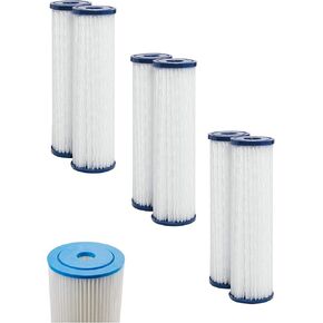 CFS – 6 Pack Pleated Water Filter Cartridges Compatible with Whirlpool WHKF-WHPL & GE FXWPC Models – Removes Bad Taste & Odor – Whole House Replacement Filter Cartridge – 5 Micron – 2.5" x 9.75"