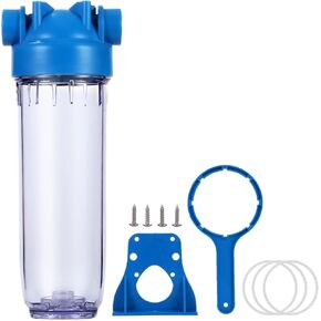 Geekpure 10-Inch Whole House Clear Water Filter Housing - 3/4"NPT Brass Port-Fit for 2.5" x 10" Filters (1)