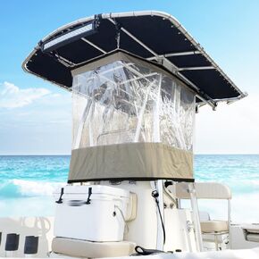 Boat Console T-Top Enclosure, Transparent Rain Cover, Marine Windshield Spray Curtain for Consoles Up to 27½"